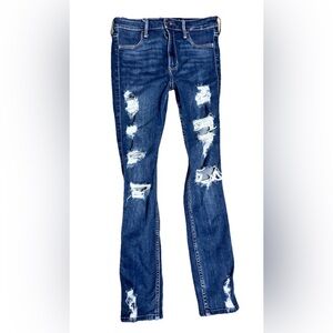 Hollister Women's Jeans 1R High Rise Crop Leggings Distressed